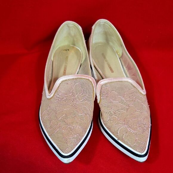 NICHOLAS KIRKWOOD Floral Lace Loafers Beige Womens‎ Size 38 US 7.5 - Picture 2 of 9